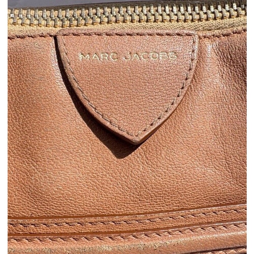 MARC JACOBS Preston Convertible Camel Brown Leather Tote Handbag Rare Authentic - Picture 6 of 16